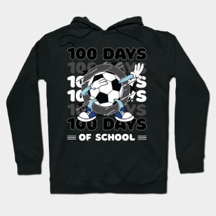 100 Days of school typography featuring a Dabbing Football #1 Hoodie